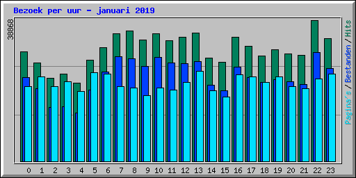 Bezoek per uur - januari 2019